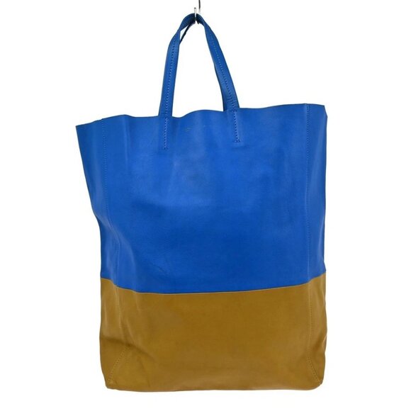 Celine Handbags - BUYIT Celine Blue Leather Horizontal Cabas Tote Handbag NQ03318